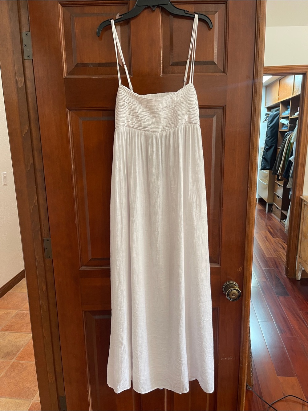 Abercrombie & Fitch White Textured Maxi Dress Large Tall